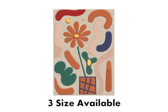 Abstract Flower Embroidery Design