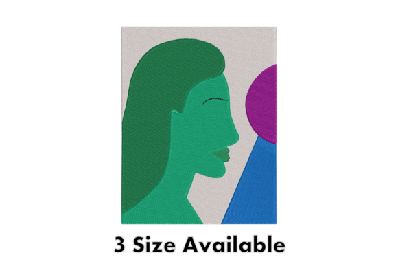 Abstract Woman Face Embroidery Art