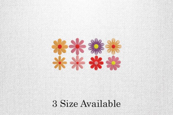Colorful Daisy Embroidery Design Set