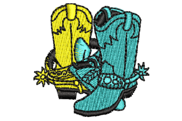 Cowboy Boots Embroidery Design