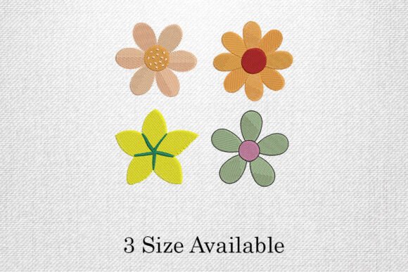Cute Multi Flower Embroidery Design