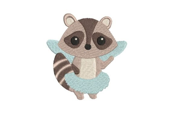 Fairy Raccoon Embroidery Design