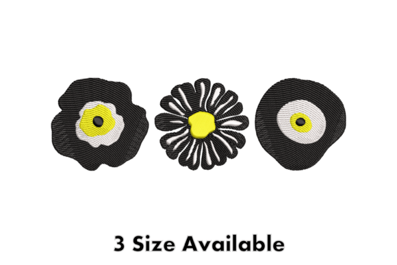 Modern Black Flower Embroidery File