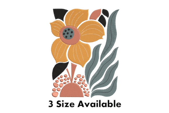 Modern Floral Art Embroidery Design File