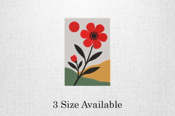 Modern Red Flower Embroidery Design File