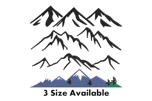 Mountain Landscape Embroidery Design