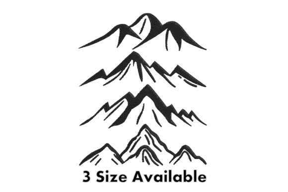 Mountain Outline Embroidery Design
