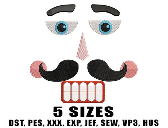 Nutcracker Blue Eyes Embroidery Design