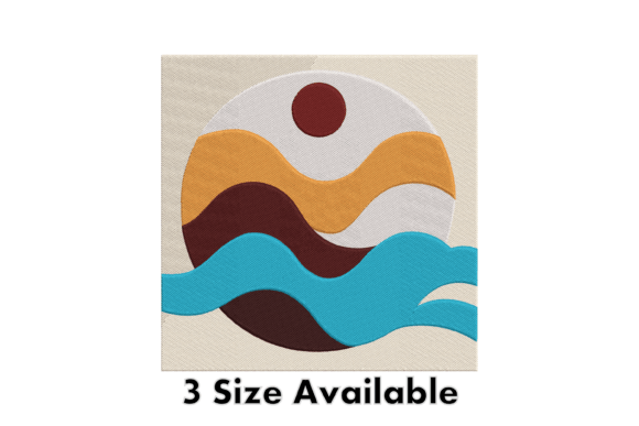 Ocean Sunset Embroidery Design