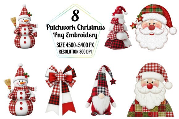 Patchwork Christmas Embroidery Bundle
