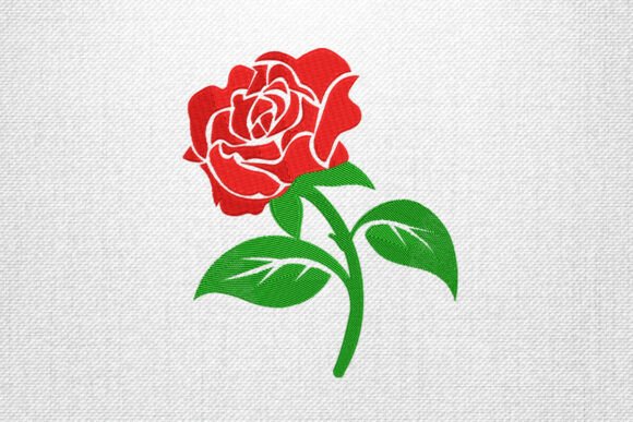 Red Rose Embroidery Design Pattern