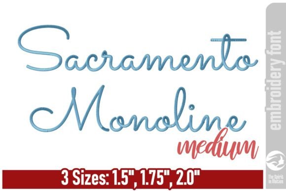 Sacramento Monoline Embroidery Font - M