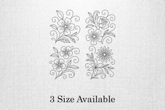 Swirl Floral Outline Embroidery Set