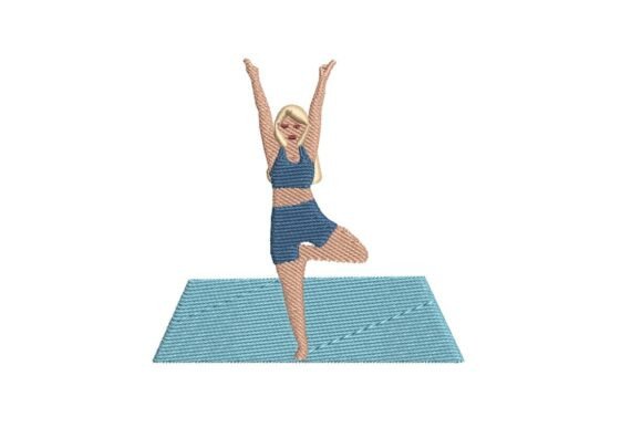 Tree Pose Yoga Embroidery Design