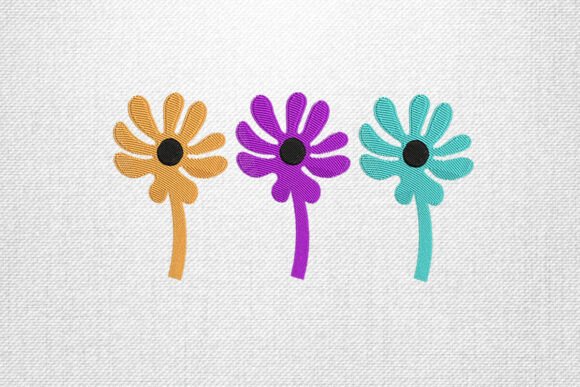 Triple Flower Embroidery Design