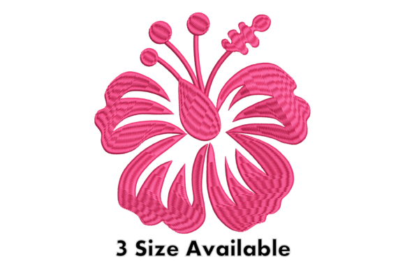 Tropical Hibiscus Flower Embroidery