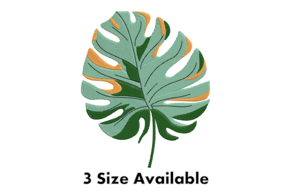 Tropical Monstered Leaf Embroidery