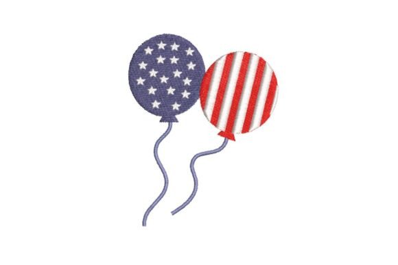 USA Patriotic Balloons Embroidery Design