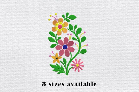 Vertical Floral Embroidery File