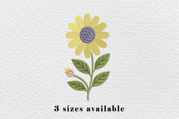 Yellow Daisy Embroidery Design
