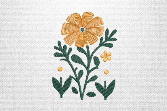 Yellow Flower Embroidery Design